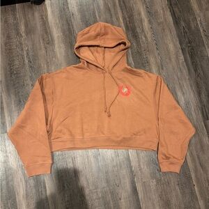 PINK Victoria's Secret Cropped Rust-Brown Hoodie